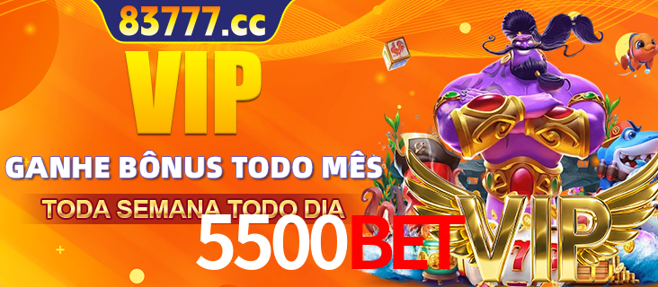 Banner promocional do 5500bet oferecendo 100% de recompensas adicionais contínuas para quem fizer o login diário (Daily sign-in), com um mascote de coelho.