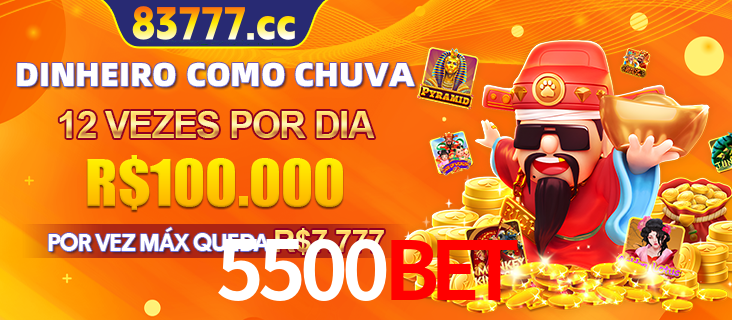 Banner do programa de recompensas Recomende para amigos do 5500bet, detalhando os bônus por convidar amigos, com prêmios que chegam a R$288.888.