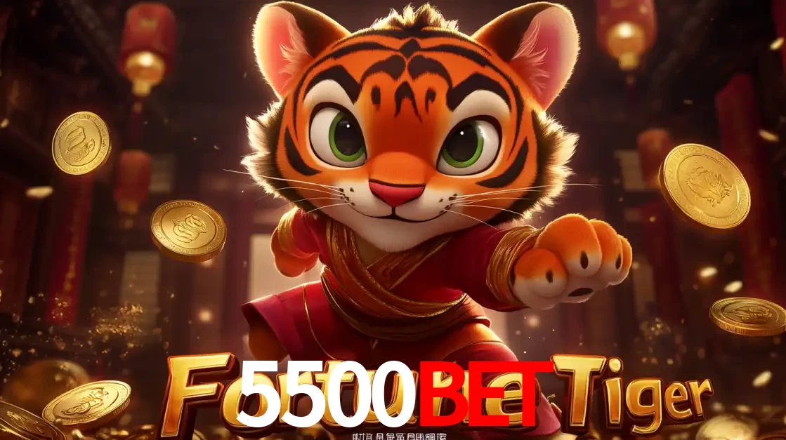 O carismático mascote do jogo de slot Fortune Tiger, um tigre fofo em pose de artes marciais, pronto para trazer sorte e multiplicadores de ganhos no cassino online 5500bet.
